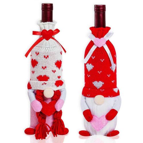 2 PCS Cute Red Bottle Covers for Valentine's Day Celebration