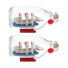 Ornament Glass for Decoration 2 Pieces Assorted Color Small Jar for Desktop Decor