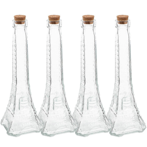 Handicraft Glass Bottle For Diy Projects Cylindrical Shape 4Pcs 2