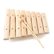 2 xilófonos de madera natural para niños, de 8 tonos, de percusión, para desarrollar la música.