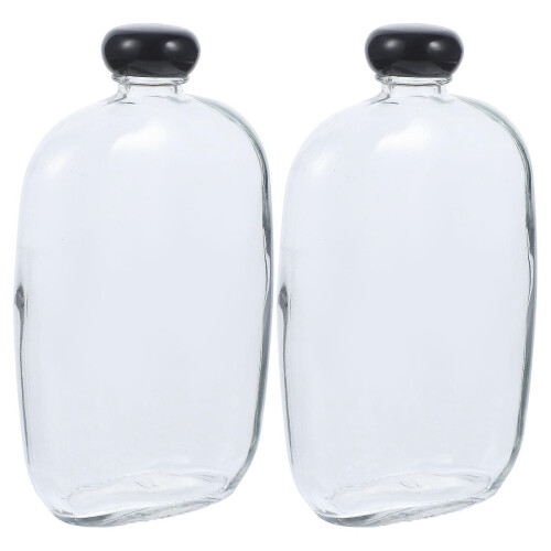 Small Glass Storage Bottle Multi-Function Glass Bottle Round Corners Style Lidded For Art Decoration 1