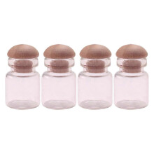 Small House Decor Mini Glass Bottle Indoor Display Round Material For Children 4Set