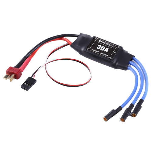 ECSiNG Contrôleur de Vitesse électronique (ESC) Brushless PWM 30 A 2-4S 8 KHz avec Bec pour Avions Radiocommandés ECSiNG Contrôleur de Vitesse électronique (ESC) Brushless PWM 30 A 2-4S 8 KHz avec Bec pour Avions Radiocommandés