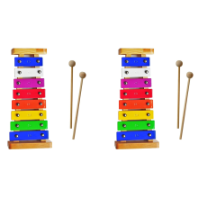 2 xilófonos de madera para niños, 8 notas/teclas, barra de metal colorida, instrumento musical para niñas y niños, regalo para niños