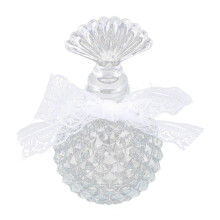 Aroma Storage Bottle Chic Glass Perfume Bottle Classic Round with Scallop Cap for Living Room 1Pack