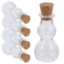 Small Glass Bottles With Lids For DIY Projects Desktop Decor Transparent 3X1.6X1.6CM 5Pcs