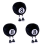 3 bolas de billar negras de peluche, n. 8, para decorar el hogar. 1