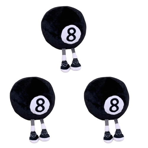 3 bolas de billar negras de peluche, n. 8, para decorar el hogar. 1
