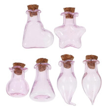 Mini Vials Glass Wish Bottle Charms For Beach Souvenir present Giving Women Craft Enthusiasts 6Pcs