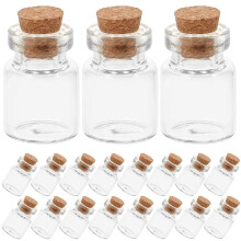 Funny Mini Jars Miniature Glass Bottles Drift Bottle Craft Enthusiasts Clear Glass 2.5x1.5cm 20Pcs