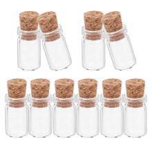 Mini Glass Bottles Cork Small Corked Glass Bottles For Wish Writing Versatile Decoration 12Set