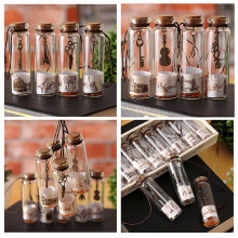 Wish Bottles Miniature Bottles Vintage Style Mini Glass Bottle Keychain Hanging For Travel present Giving