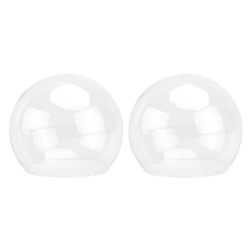 Semi-sphere Glass Dome Transparent Display Decoration 7cm Opening 2Pcs 1