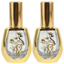 Perfume Bottles Golden Portable Travel Fragrance Bottle 10ML Leakproof Dispenser 2Pcs