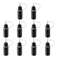 10Pcs Precision Tip Applicator Bottles Black Metal Needle Plastic Bottle 10ML Precision Tip Applicat
