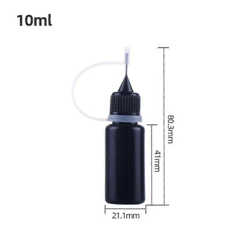 10Pcs Precision Tip Applicator Bottles Black Metal Needle Plastic Bottle 10ML Precision Tip Applicat 2