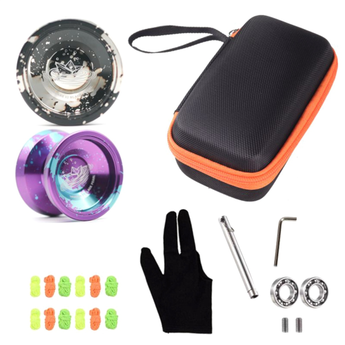Yoyo professionnel X2 non réactif avec roulements réactifs remplaçables, cordes et 2 gants Yo-Yo, cadeau A 1