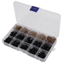 Oczy bezpieczeństwa z podkładkami, 150 szt., mała lalka, zabawka rękodzielnicza, miś pluszowy, 6 mm/8 mm/9 mm/10 mm/12 mm, czarne plastikowe oko