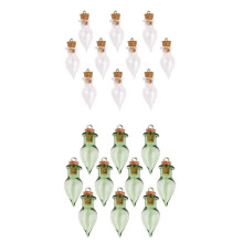 20 Pack Small Empty Glass Bottles Cork Stopper Pendant Jars DIY Crafts