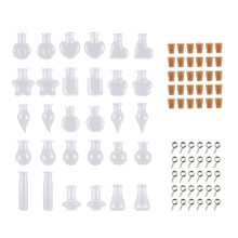 30 Pack Glass Bottles Small Pendant Bottle Unique Glass Bottles Glass Wishing Bottles Suitable for Crafts