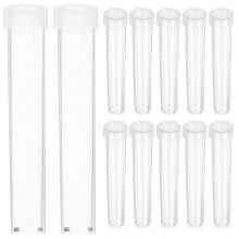 25 pcs Clear Test Tube Plastic Test Tube Laboratory Test Tube Experiment Test Tube with Lids