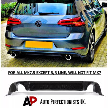 For VW Golf GTD MK7.5 Black Valance Diffuser Spoiler Lip Splitter Kit