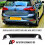 For VW Golf GTD MK7.5 Black Valance Diffuser Spoiler Lip Splitter Kit 1