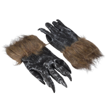 1 par de guantes de lobo, máscara de Halloween, máscara de animal, juego de mascarada (talla L, color negro)