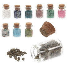 Gemstone Wishing Bottle Small Bottles With Crystals Spiritual Decor Storage Holder For Cafe Decoration