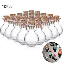 2025 10x Small Glass Bottles Miniature Potion Bottle Mini Cork Glass Vials Wedding