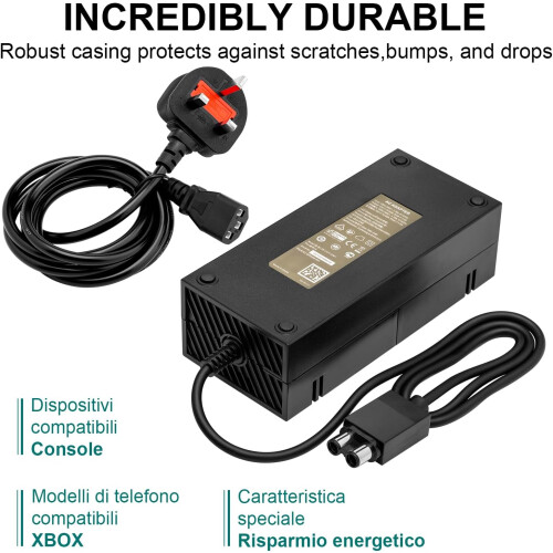 Brick Power Supply For XBOX ONE Console UK Mains Plug Charger Cable 1