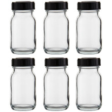 6 x 100 ml clear glass including screw cap with sealing disc  highquality, simplistic, glass bottle,