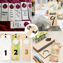 20PCS Unfinished Wood Door Knob Hangers Door Knob Signs DIY Craft B