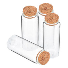 Empty Jar For Storage Glass Vial With Cork Cylindrical Shape Diy Art Projects Wedding Favors