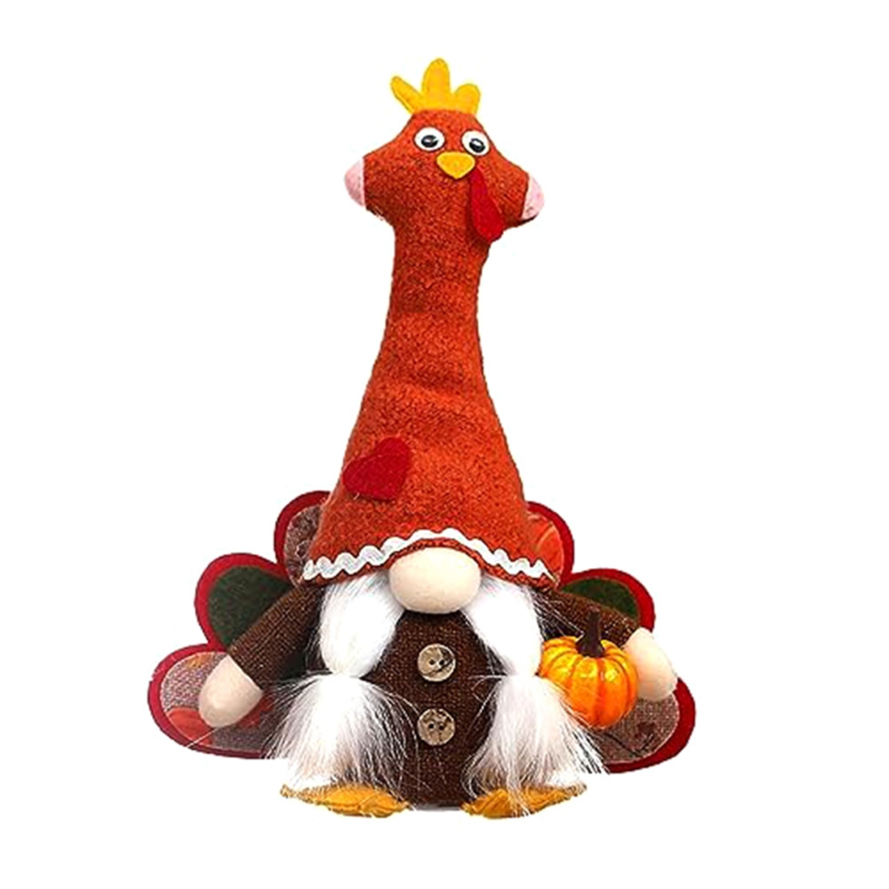 Fall Gnomes Plush, Handmade Thanksgiving Glowing Turkey Autumn Decorations Harvest Gift, Home Kitchen Decor Supplies B-image-OPC-PJ9R5HJ-NEW
