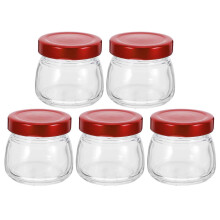 5pcs Transparent Glass Bottle Mini Small Vials Empty Glass Sealed Storage Jar
