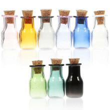 9pcs Small Glass Bottles Mini Glass Jars with Cork Stoppers for DIY Art Crafts