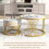 (white) 2-in-1 round coffee table with marble top 5
