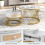 (white) 2-in-1 round coffee table with marble top 8