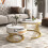 (white) 2-in-1 round coffee table with marble top 12