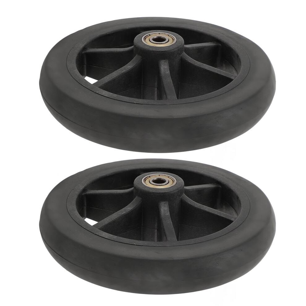 Black Durable 6" Wheels For Power Wheelchairs 2Pcs Easy To Install