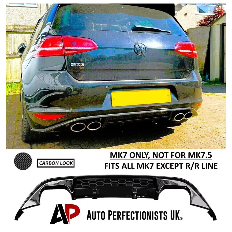 For Vw Golf Gtd Mk7 Quad Tips Rear Valance Diffuser Spoiler Body Kit 5061072669194