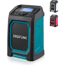 DigiFunk Work Site Radio | USB Rechargeable | DAB+, DAB, FM, Bluetooth, AUX Input | IP65 Waterproof Rugged Durable Design | Perfect for Builders