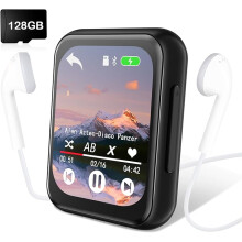 128GB MP3 Player with Bluetooth 5.3, Portable Digital Lossless Music Player with Built-in Speaker, 2.0 in Full Touch Screen, HiFi Sound, FM Radio,