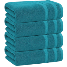 4 X Large Jumbo Bath Sheet Towels 100% Egyptian Cotton Big Bath Towels Set (Teal)