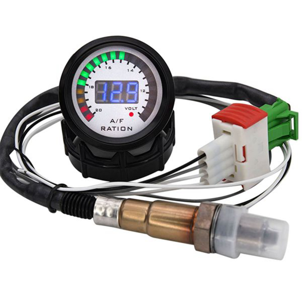 2 in 1 Air Fuel Ratio Gauge Voltmeter 12V 52mm Digital Car AFR Volt Meter Indicator Voltage with O2 Oxygen Sensor-image-OPC-PJ9PF27-NEW