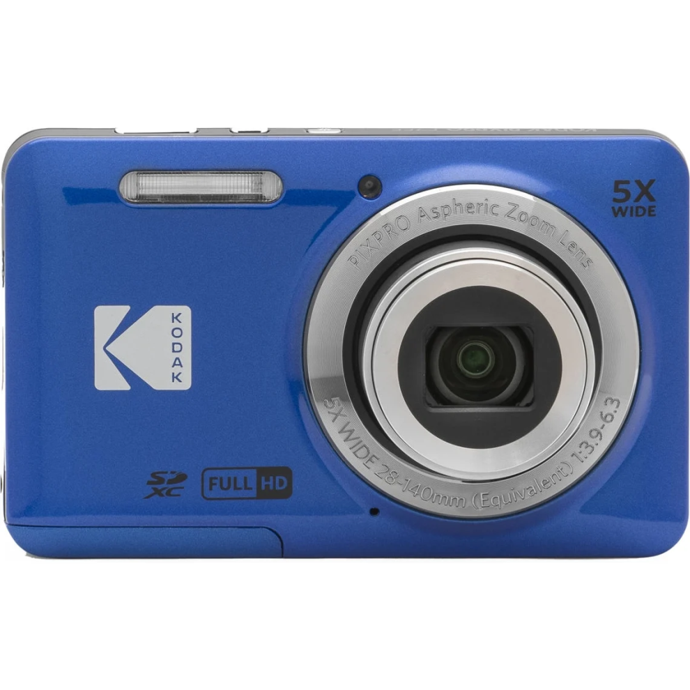 Kodak PIXPRO Friendly Zoom FZ55-RD 16MP Digital camera with 5X Optical Zoom 28mm Wide Angle and 27 LcD Screen (Blue)