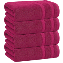 4 X Large Jumbo Bath Sheet Towels 100% Egyptian Cotton Big Bath Towels Set (Pink)