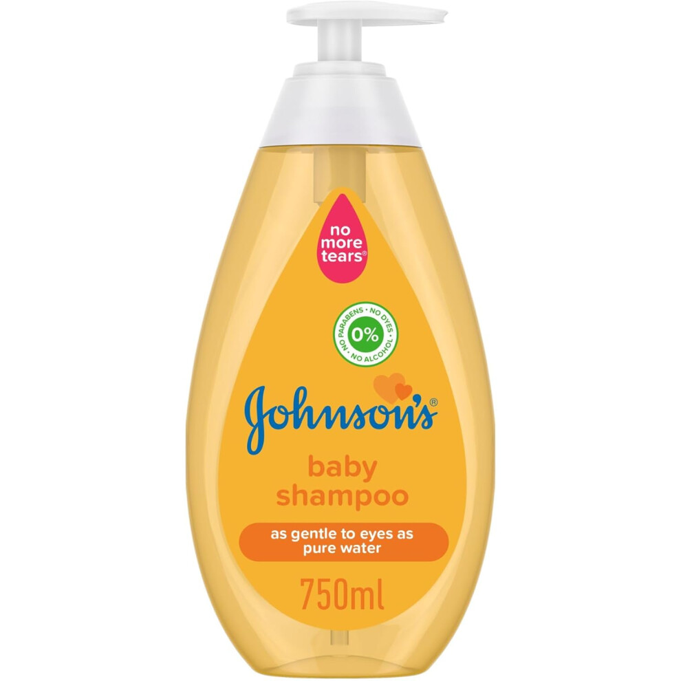 Johnson's Baby Shampoo 750ml | Gentle NO MORE TEARS Formula | Pure & Mild for Baby's Delicate Scalp & Eyes | Parabens & Sulphates-Free
