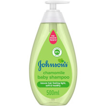 Johnson's Baby Shampoo Chamomile 500ml | Tear-Free Formula | Gentle Baby Hair & Scalp Wash | No More Tears | Hypoallergenic & Paraben-Free